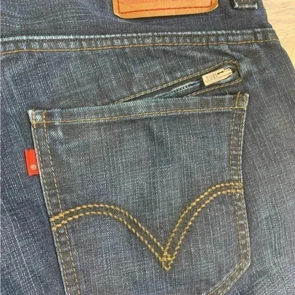 Euc Levi’s slim straight 514 dark wash adjustable waist and zippered jeans 36/30 - Picture 12 of 14